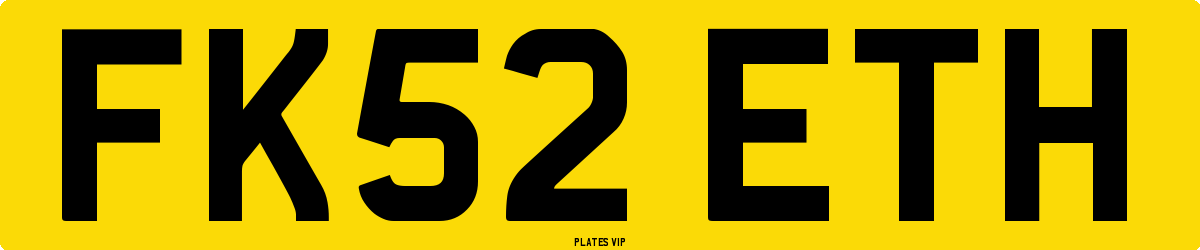 FK52 ETH Number Plate