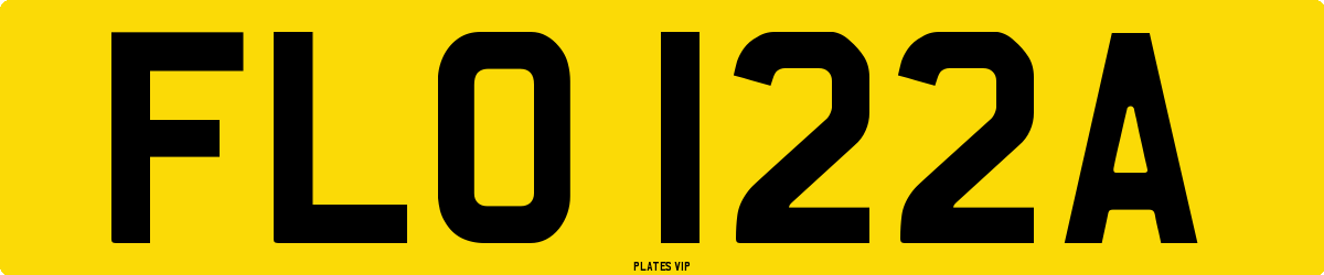 FLO 122A Number Plate