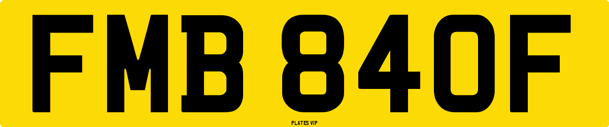 FMB 840F Number Plate