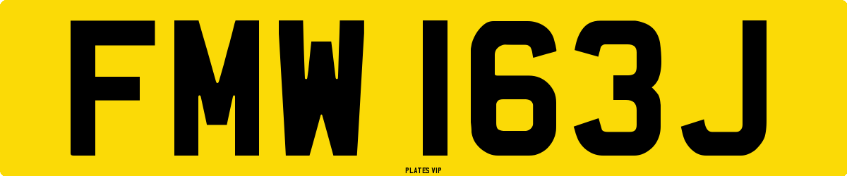 FMW 163J Number Plate