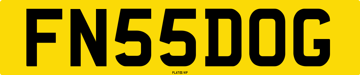 FN 55 DOG Number Plate