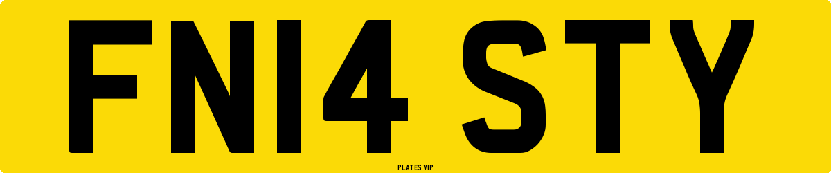 FN14 STY Number Plate
