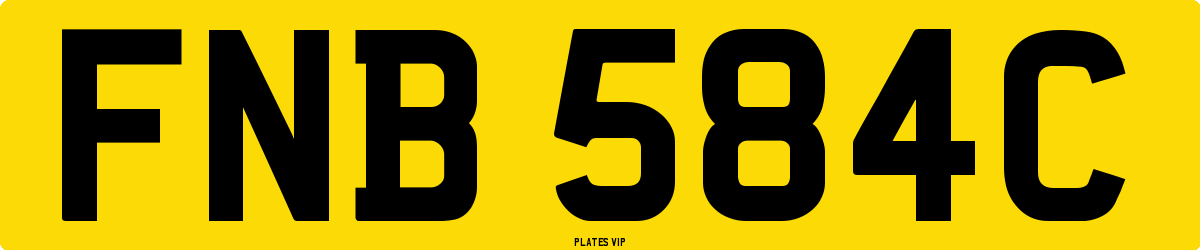 FNB 584C Number Plate