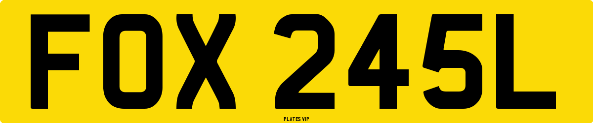 FOX 245L Number Plate