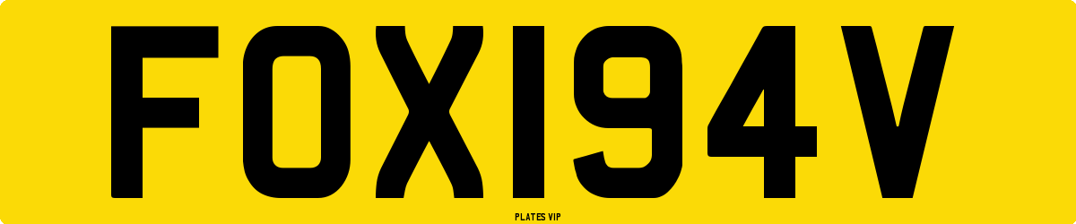 FOX194V Number Plate