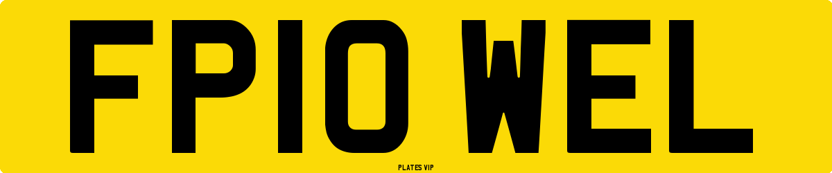 FP10 WEL Number Plate