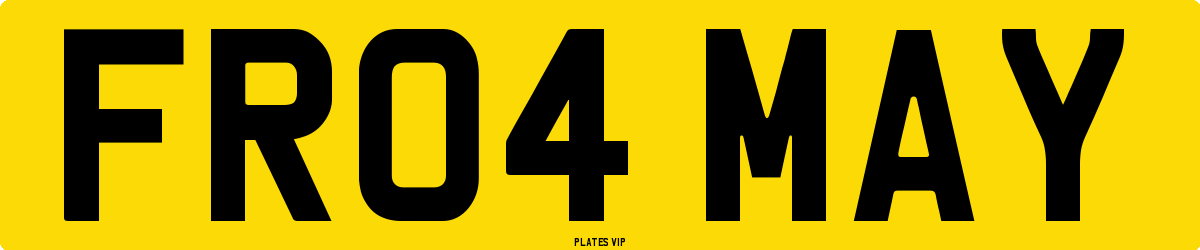 FR04 MAY Number Plate