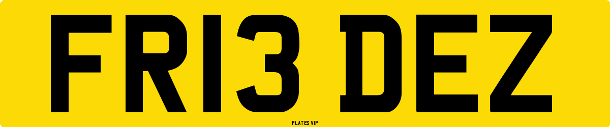 FR13 DEZ Number Plate