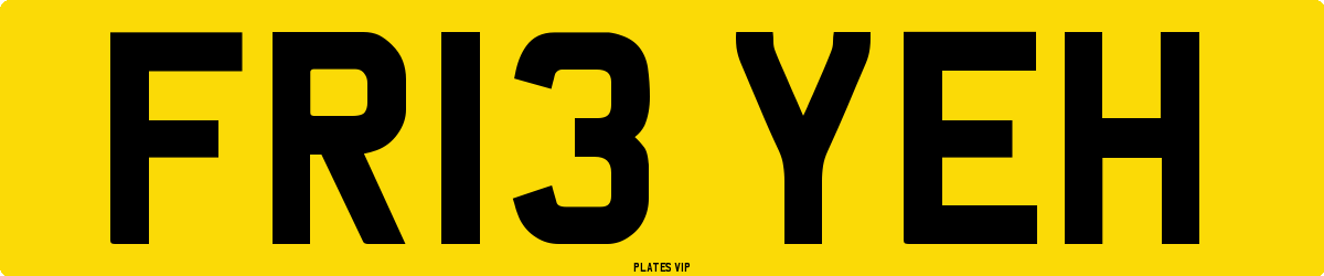 FR13 YEH Number Plate