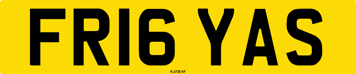 FR16 YAS Number Plate