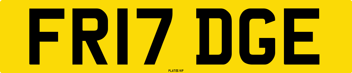 FR17 DGE Number Plate