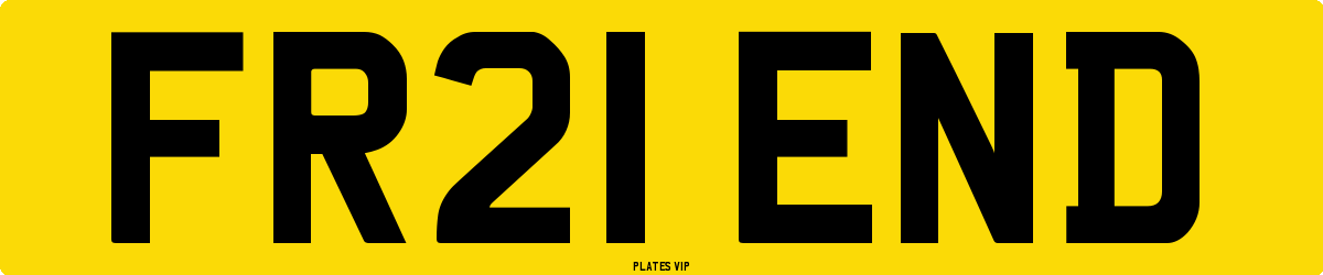 FR21 END Number Plate