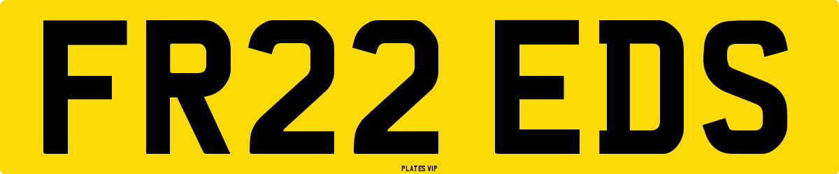 FR22 EDS Number Plate
