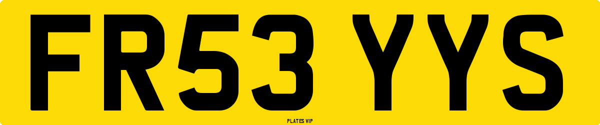FR53 YYS Number Plate