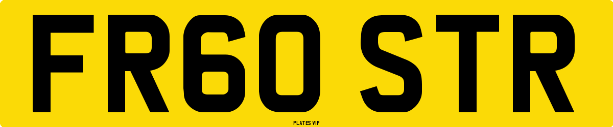 FR60 STR Number Plate