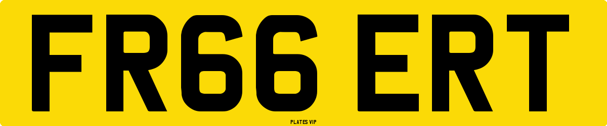 FR66 ERT Number Plate
