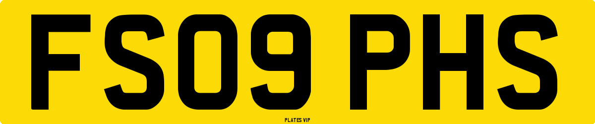 FS09 PHS Number Plate