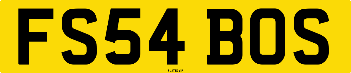 FS54 BOS Number Plate