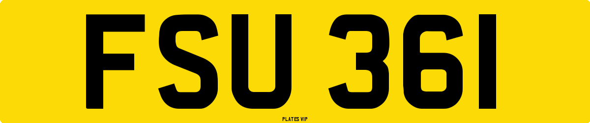 FSU 361 Number Plate