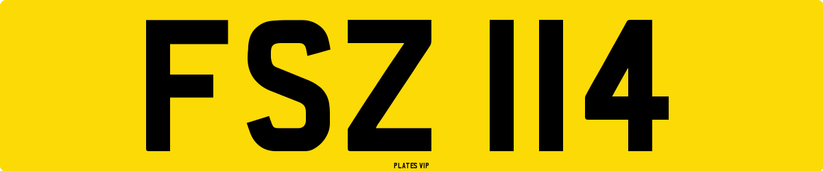 FSZ 114 Number Plate