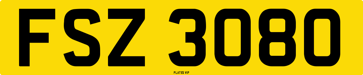 FSZ 3080 Number Plate