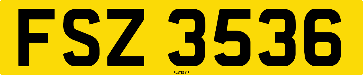 FSZ 3536 Number Plate