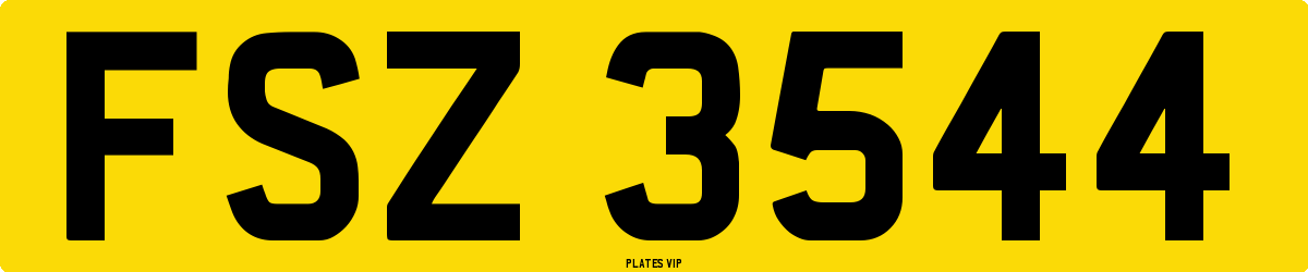 FSZ 3544 Number Plate
