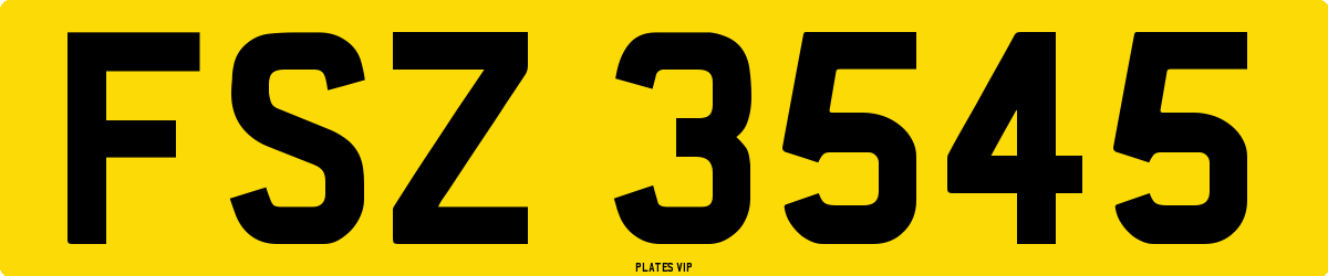 FSZ 3545 Number Plate