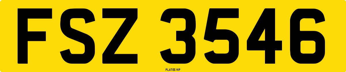 FSZ 3546 Number Plate