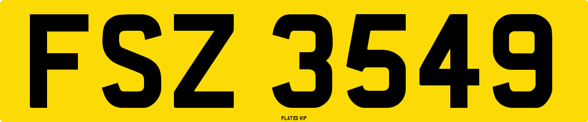 FSZ 3549 Number Plate