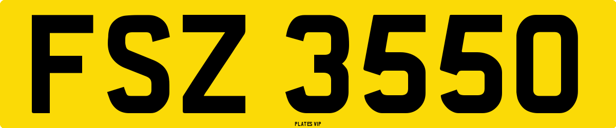 FSZ 3550 Number Plate