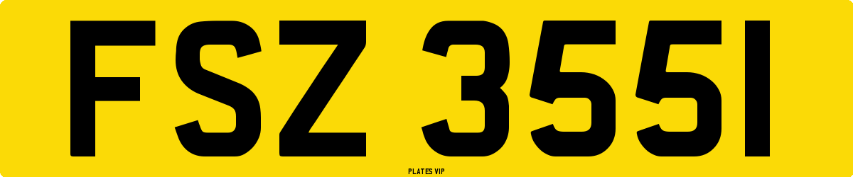 FSZ 3551 Number Plate
