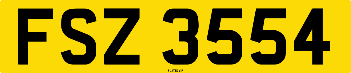FSZ 3554 Number Plate
