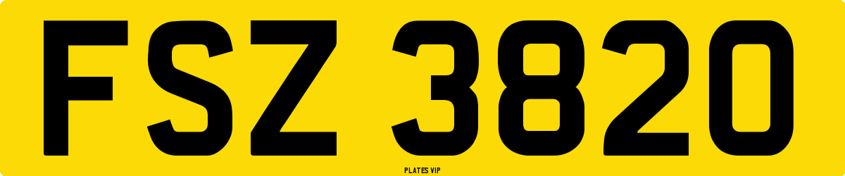 FSZ 3820 Number Plate