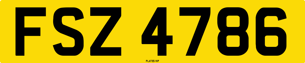 FSZ 4786 Number Plate