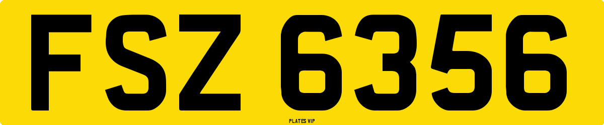 FSZ 6356 Number Plate