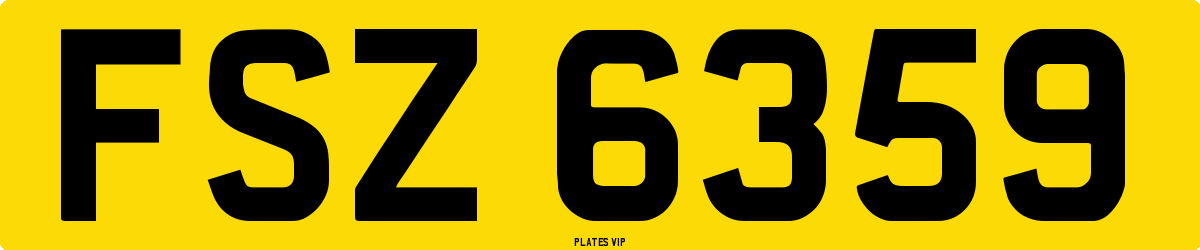 FSZ 6359 Number Plate