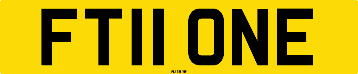 FT11 ONE Number Plate