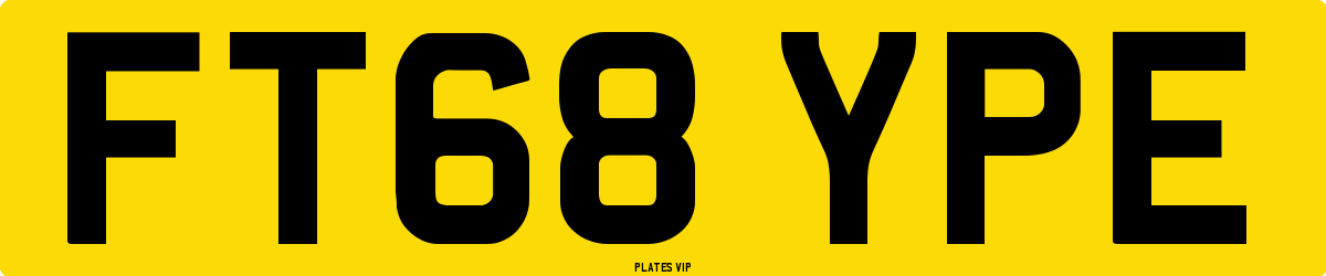 FT68 YPE Number Plate