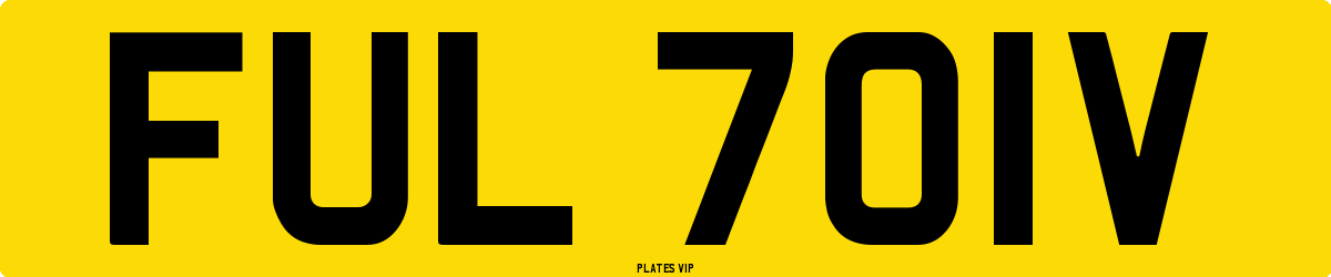FUL 701V Number Plate