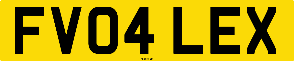 FV04 LEX Number Plate