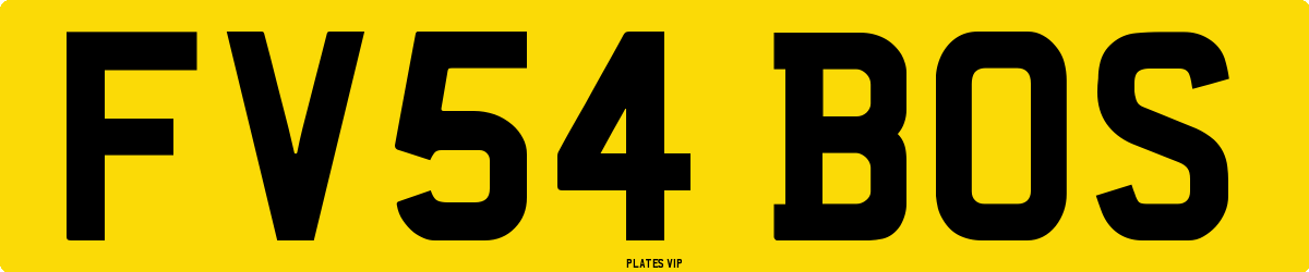 FV54 BOS Number Plate