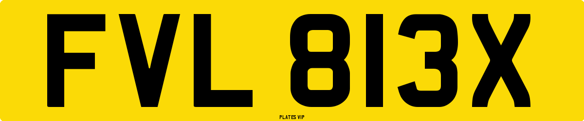 FVL 813X Number Plate