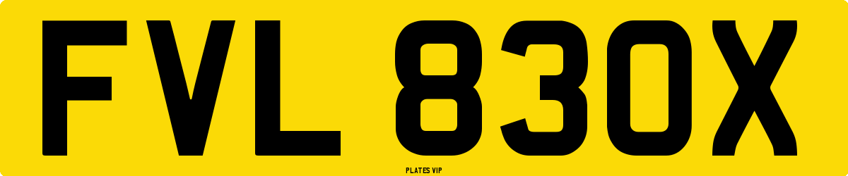 FVL 830X Number Plate