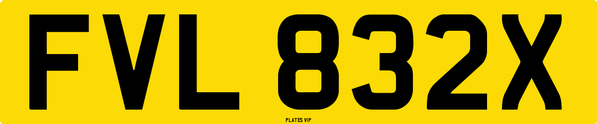 FVL 832X Number Plate
