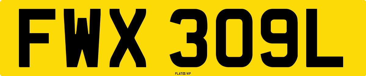 FWX 309L Number Plate