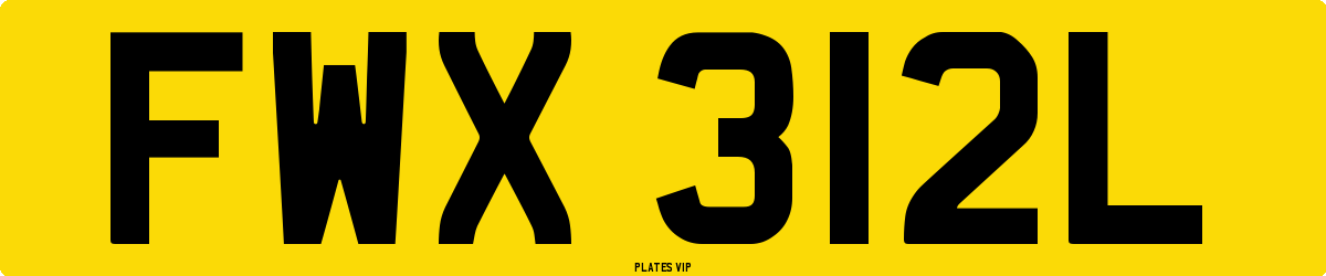 FWX 312L Number Plate