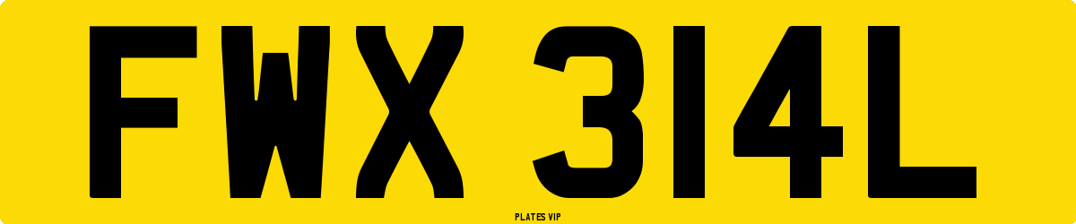 FWX 314L Number Plate