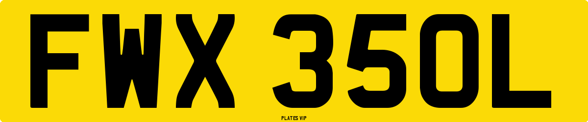 FWX 350L Number Plate