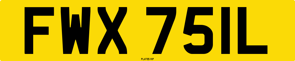 FWX 751L Number Plate